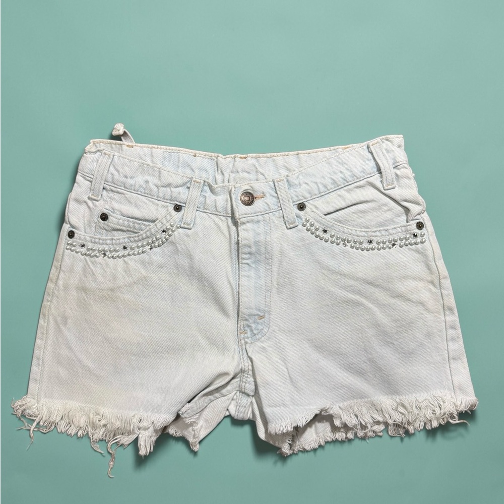 Vintage Levi's Light Wash Bedazzled Denim Shorts
